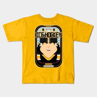 Ice Hockey Black and Yellow - Boardie Zamboni - Amy version Kids T-Shirt